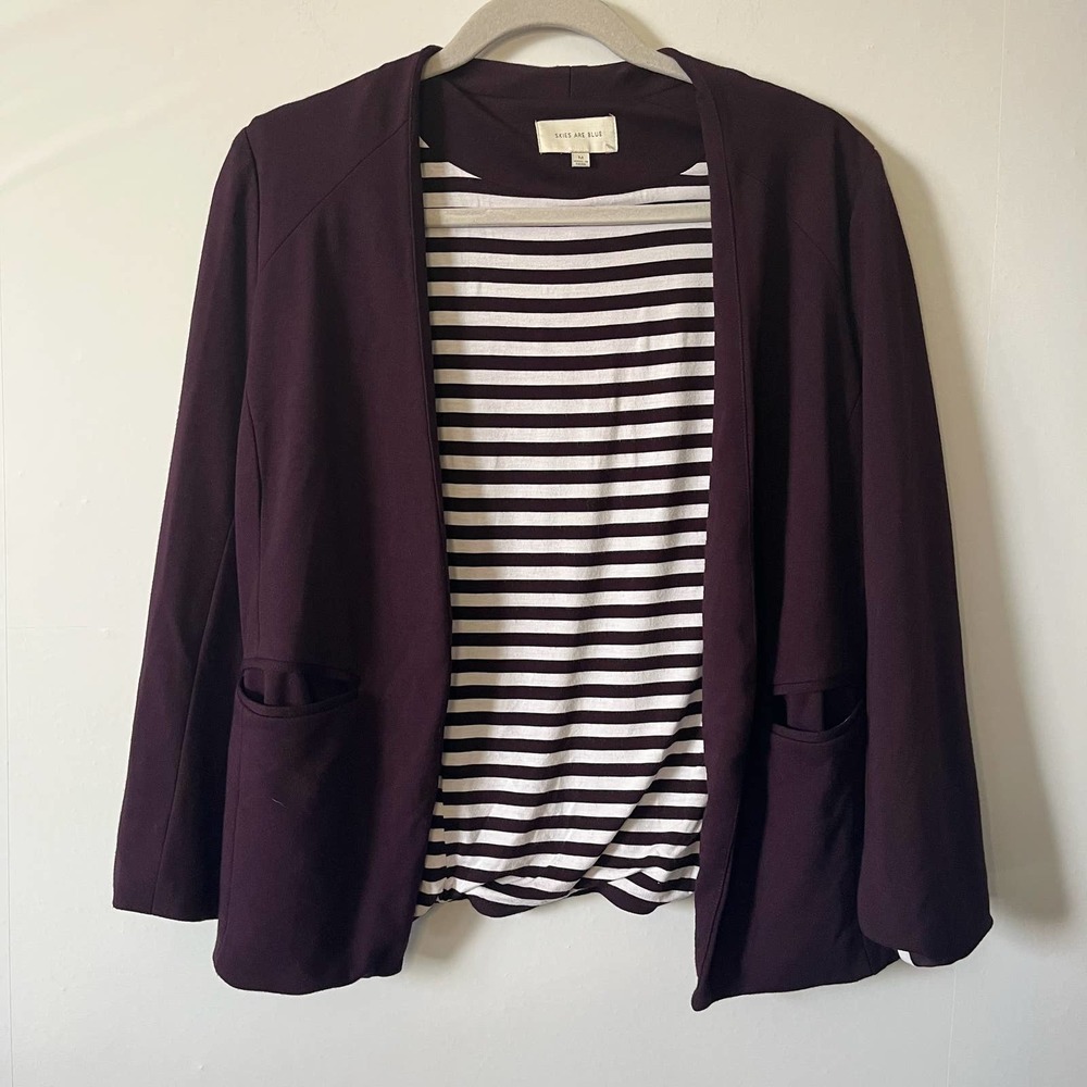 Skies are Blue Burgundy Blazer